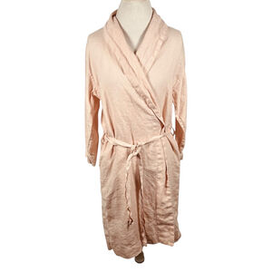 Pottery Barn Dusty Pink Lightweight Robe Pockets Belt Tie Linen Womens Size OS